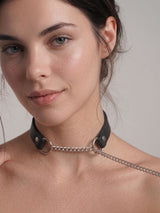Choker Chain Slip Chain, leather chain choker worn on neck, elegant accessory for Good Date Ideas