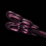 Paddle Spanking, close up view of embossed butterfly on burgundy leather paddle, great for Best Date Ideas