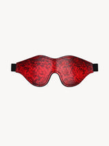 red snake print leather blindfold mask ergonomic contour design black elastic strap soft faux leather sleeping eye cover isolated white background date night ideas gifts for her